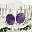 Lepidolite oval fixed hook earrings KEGJ1265 - Nature's Magick