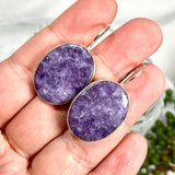 Lepidolite oval fixed hook earrings KEGJ1265 - Nature's Magick