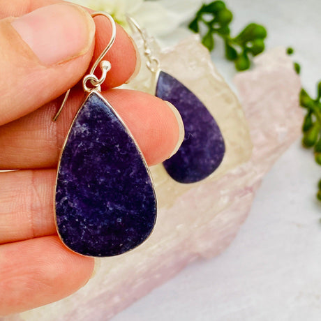 Lepidolite teardrop earrings KEGJ947 - Nature's Magick