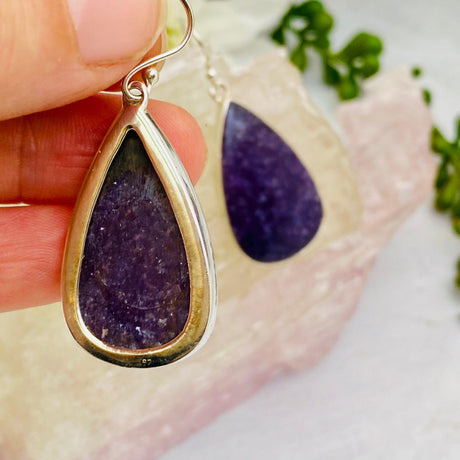 Lepidolite teardrop earrings KEGJ947 - Nature's Magick