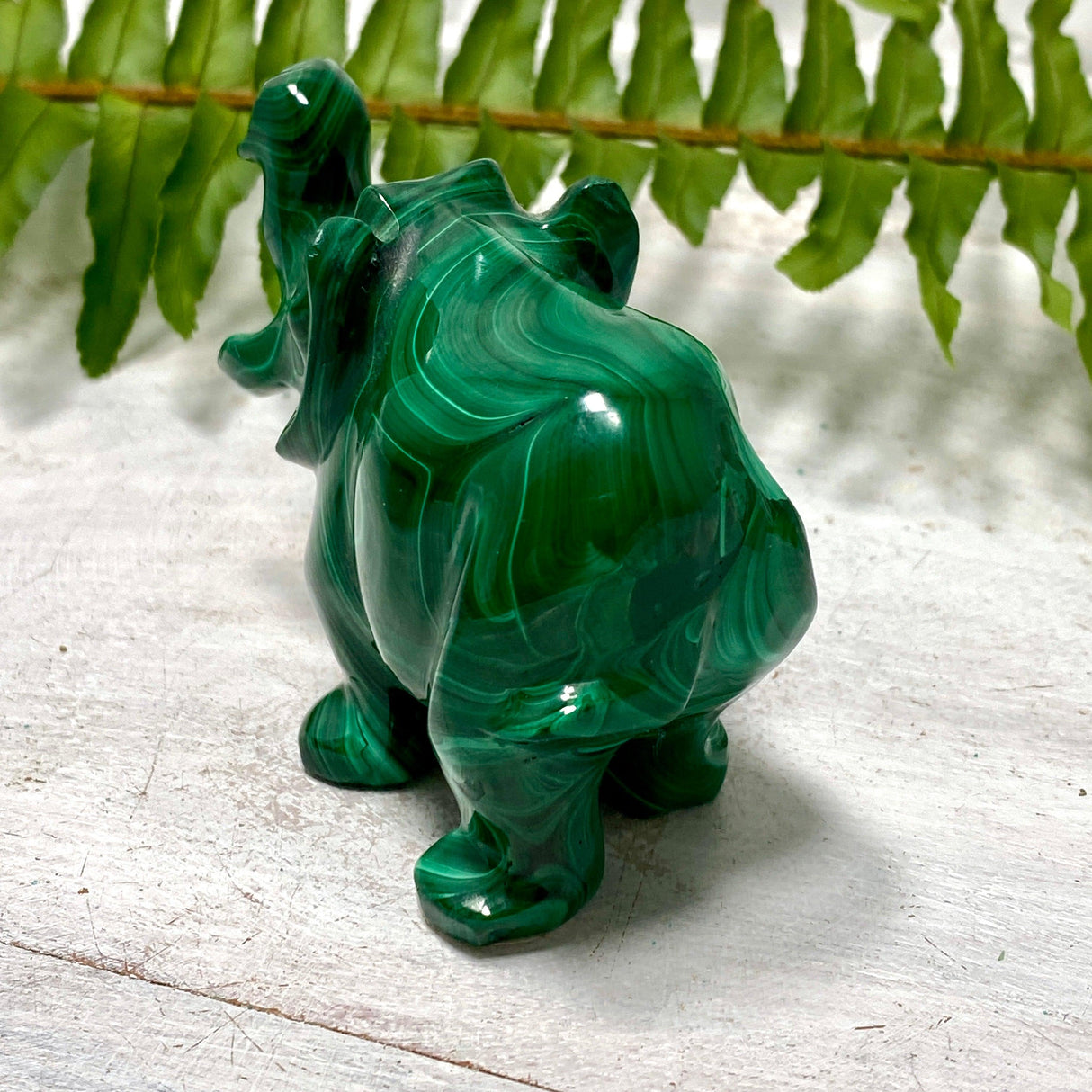 Malachite Elephant Carving MCH-CAR-13 - Nature's Magick