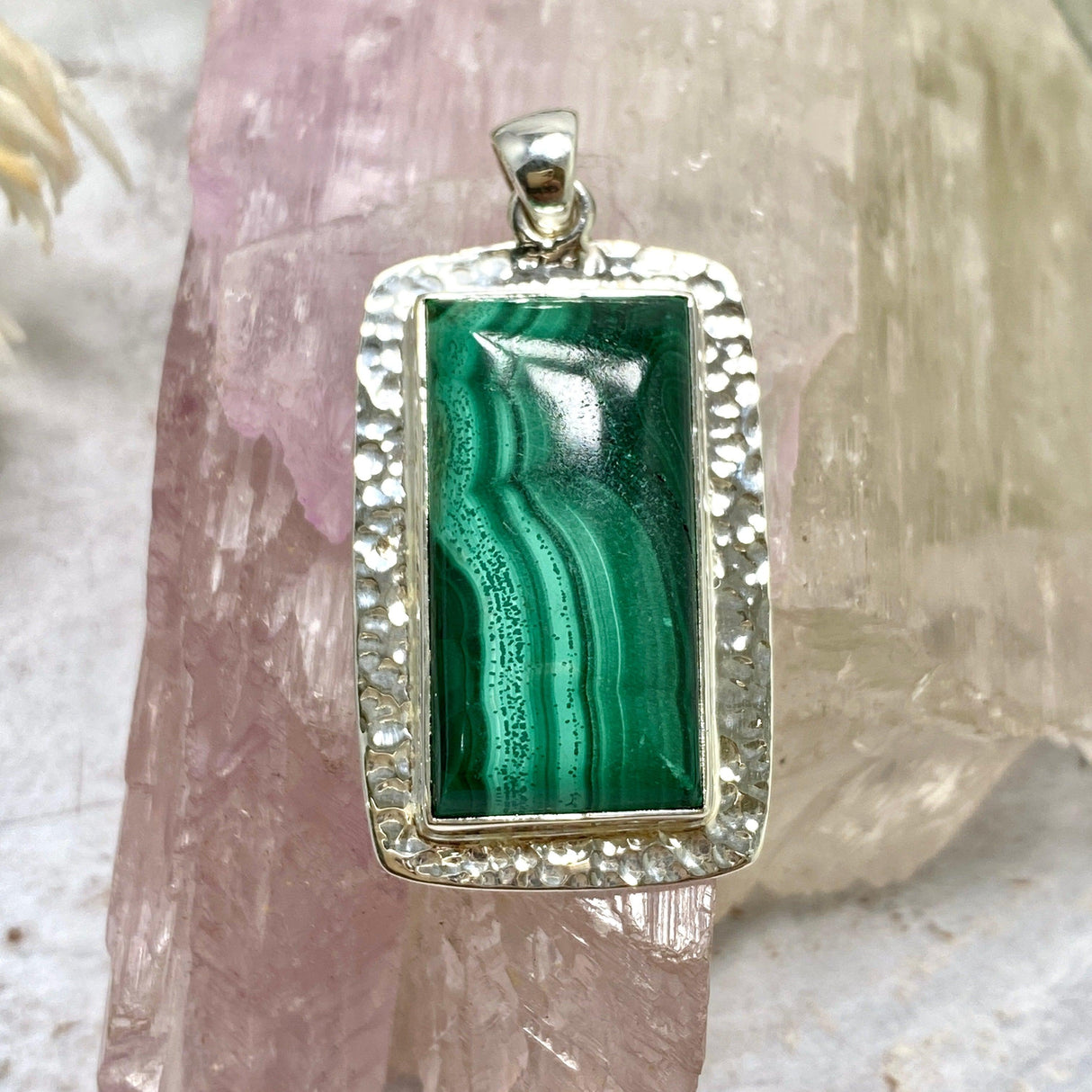 Malachite rectangular pendant KPGJ3333 - Nature's Magick