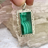 Malachite rectangular pendant KPGJ3333 - Nature's Magick