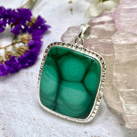 Malachite rectangular pendant KPGJ3334 - Nature's Magick