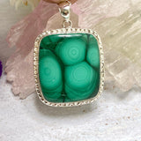 Malachite rectangular pendant KPGJ3334 - Nature's Magick