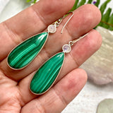 Malachite teardrop cabochon earrings KEGJ736 - Nature's Magick