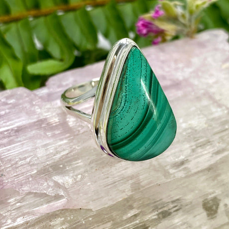 Malachite teardrop ring s.10 KRGJ2624 - Nature's Magick