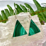 Malachite triangular earrings KEGJ969 - Nature's Magick