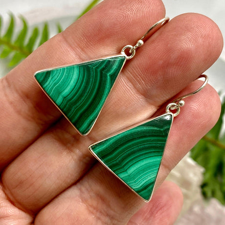 Malachite triangular earrings KEGJ969 - Nature's Magick