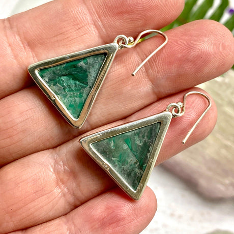 Malachite triangular earrings KEGJ969 - Nature's Magick