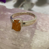 Mandarin Garnet raw ring with claw setting s.8.5 PRGJ213 - Nature's Magick