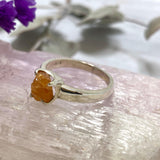 Mandarin Garnet raw ring with claw setting s.8.5 PRGJ213 - Nature's Magick