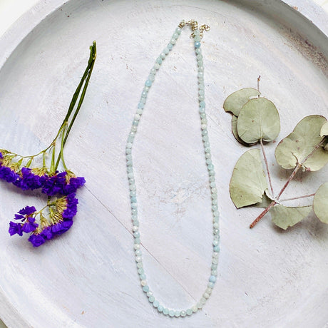 Micro Bead Necklace - Aquamarine - Nature's Magick