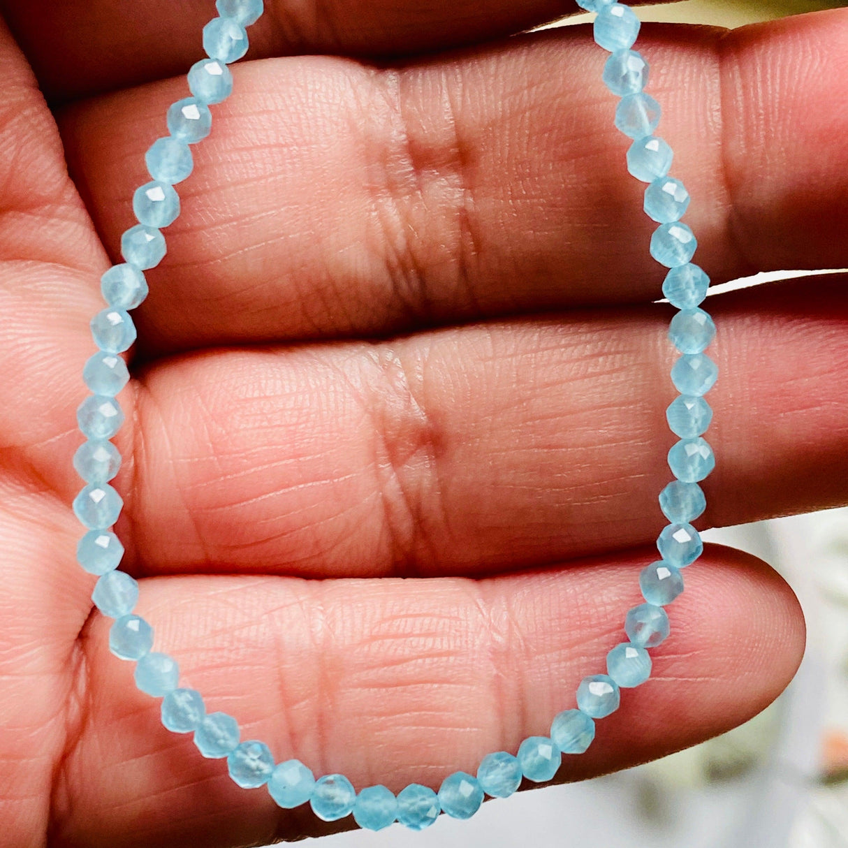Micro Bead Necklace - Blue Chalcedony - Nature's Magick