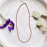 Micro Bead Necklace - Hessonite Garnet - Nature's Magick