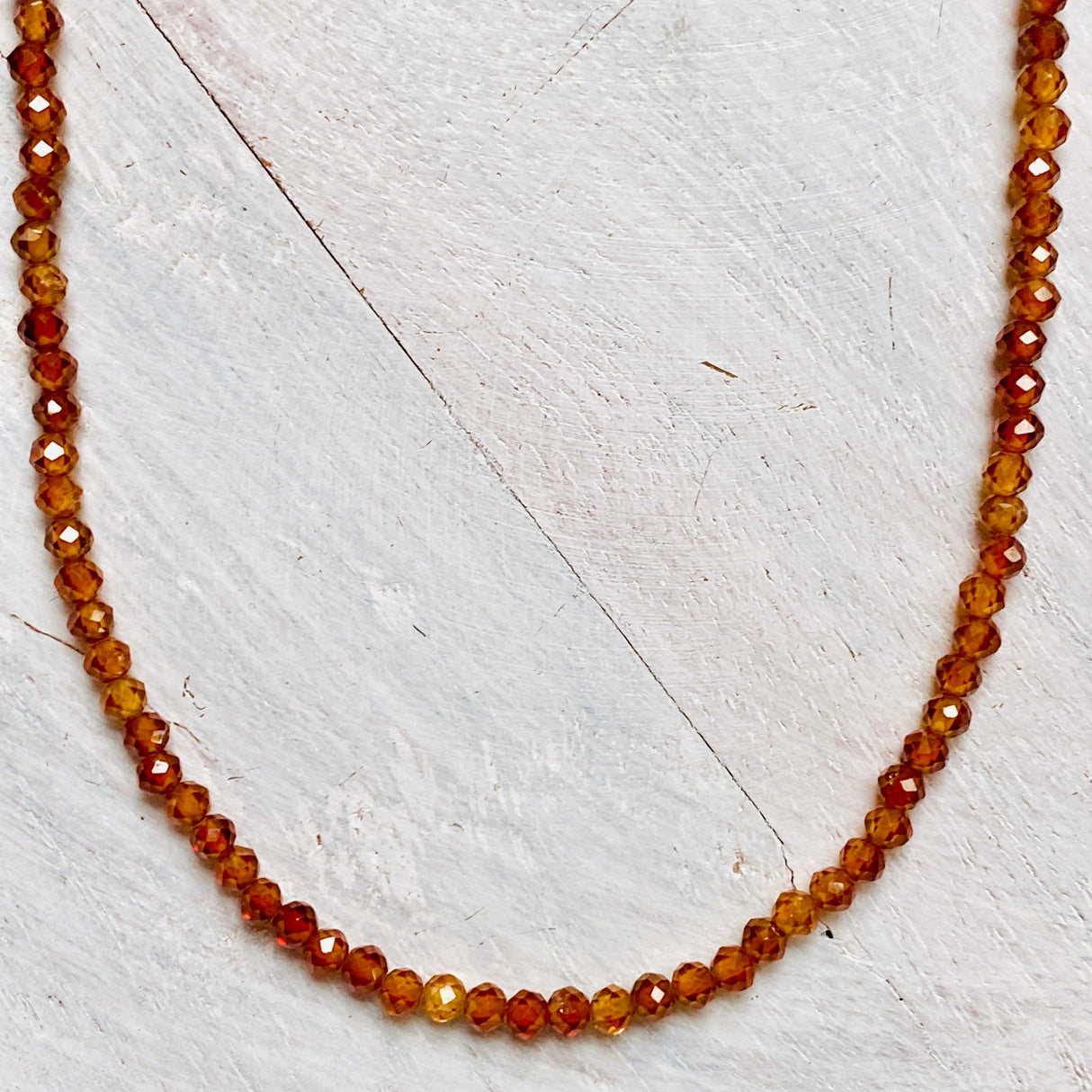 Micro Bead Necklace - Hessonite Garnet - Nature's Magick