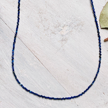 Lapis Lazuli fine 1.5mm micro-bead gemstone necklace