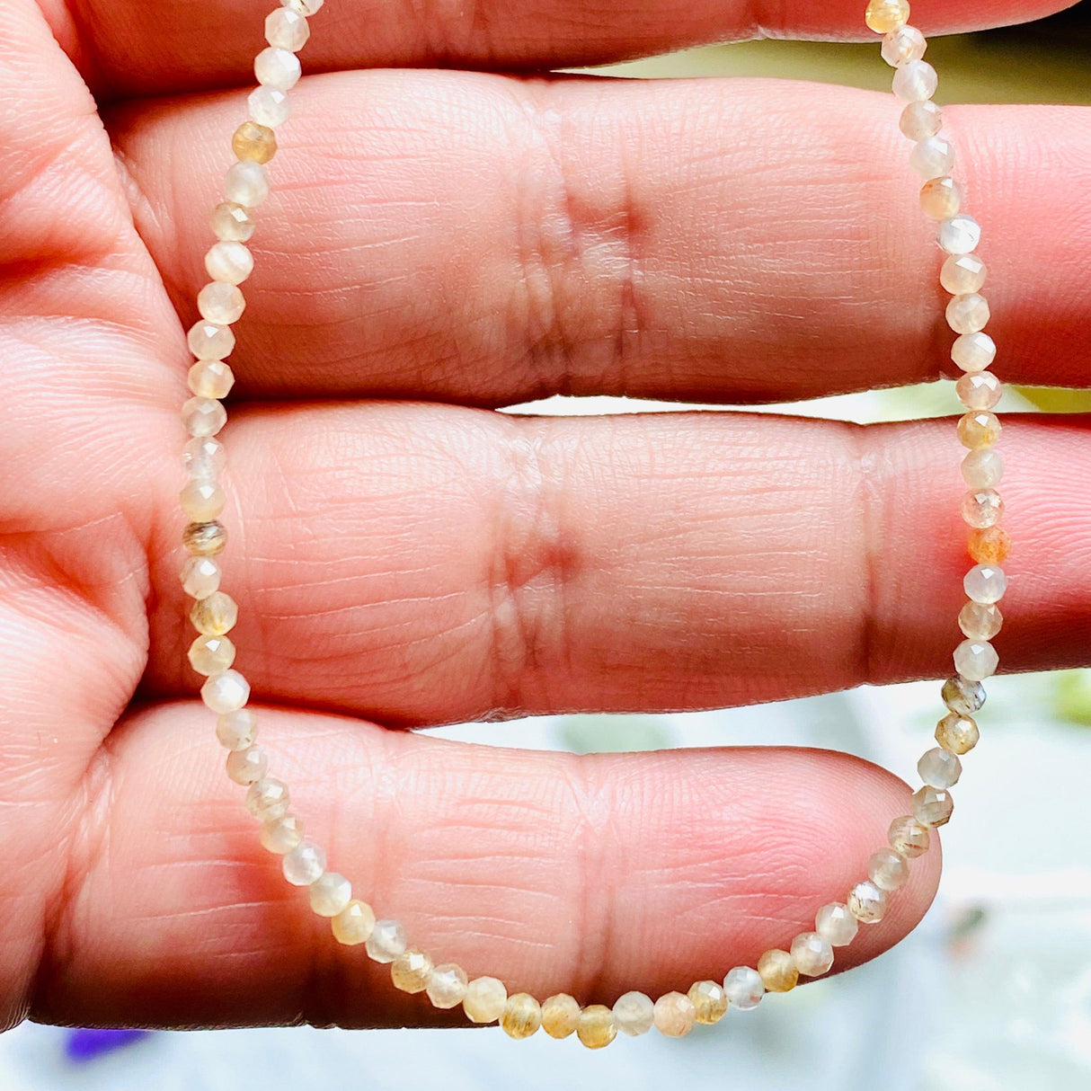 Micro Bead Necklace - Mixed/ Coloured Moonstone - Nature's Magick