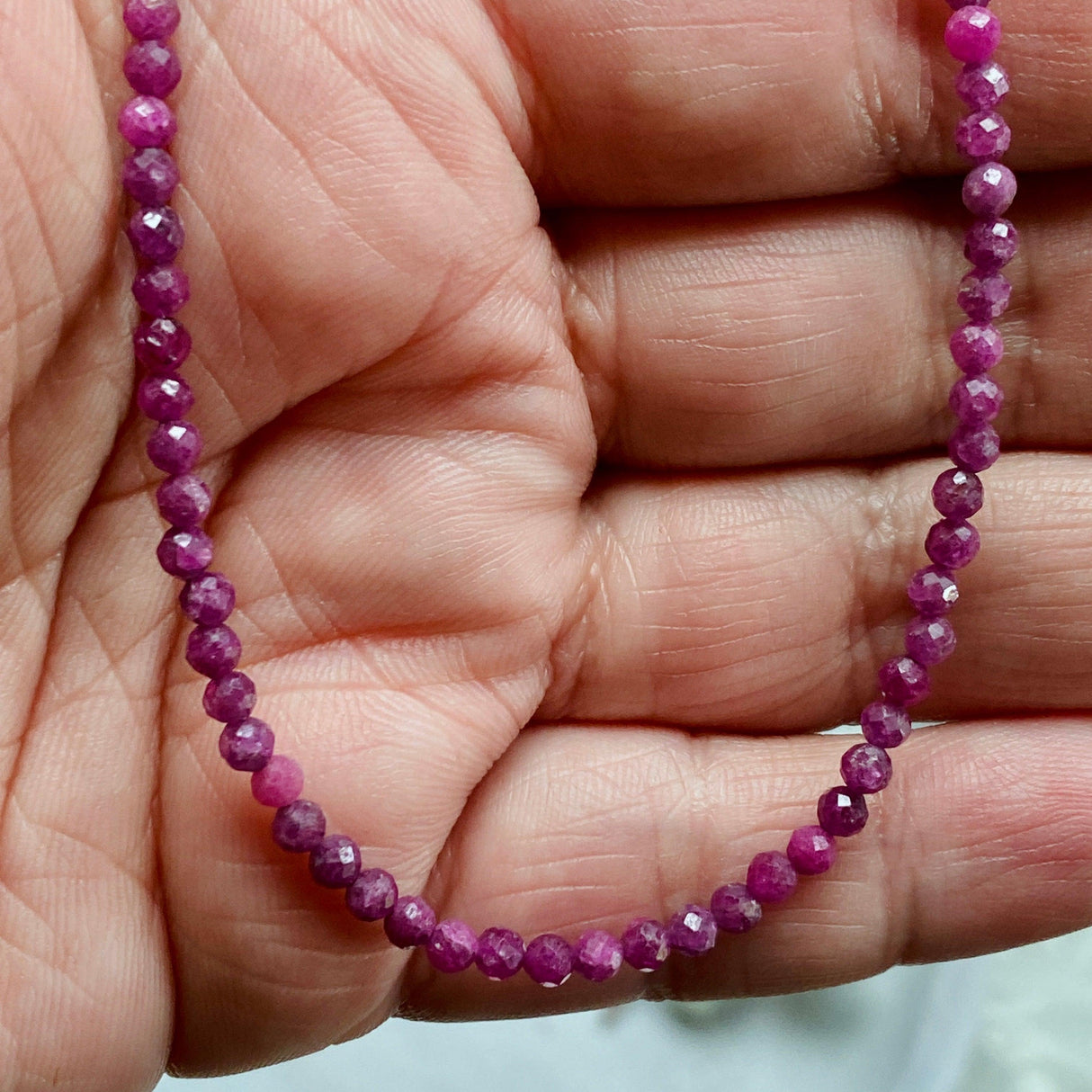 Micro Bead Necklace - Ruby - Nature's Magick