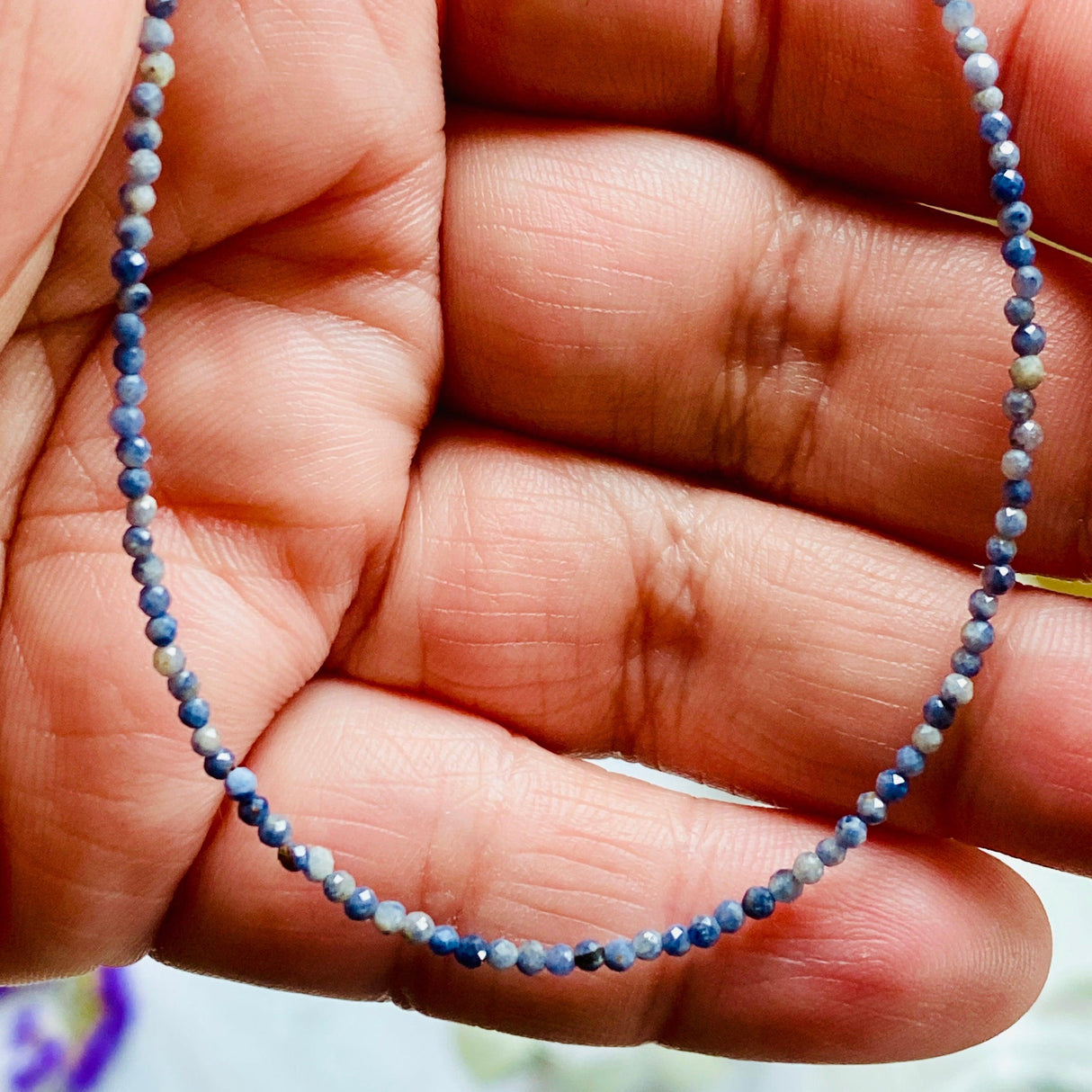 Micro Bead Necklace - Sapphire - Nature's Magick