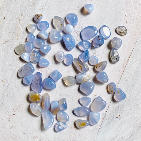 Mini tumbled stones (Chips) 50g - Blue Chalcedony - Nature's Magick