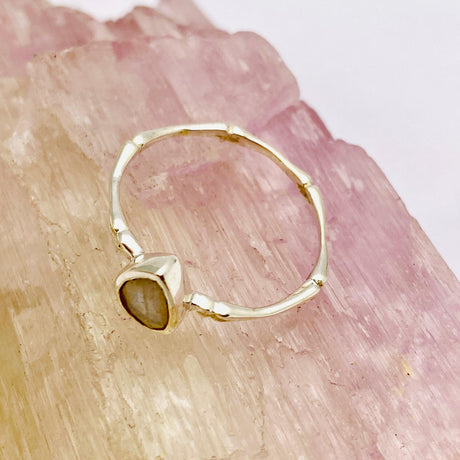 Moonstone Teardrop Faceted Fine Band Ring R3691-MS - Nature's Magick
