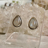 Moonstone teardrop stud earrings KEGJ1193 - Nature's Magick