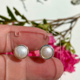 Pearl round cabochon stud earrings KEGJ1048 - Nature's Magick