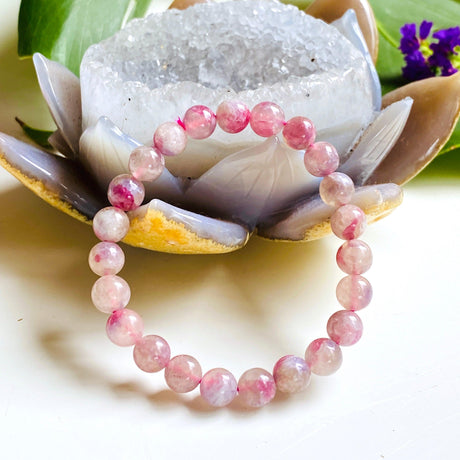 Pegmatite "Unicorn stone" Bracelet - Pink Tourmaline, Lepidolite and Quartz - Nature's Magick