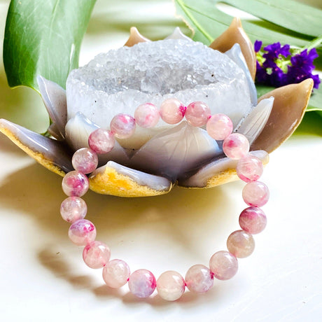 Pegmatite "Unicorn stone" Bracelet - Pink Tourmaline, Lepidolite and Quartz - Nature's Magick