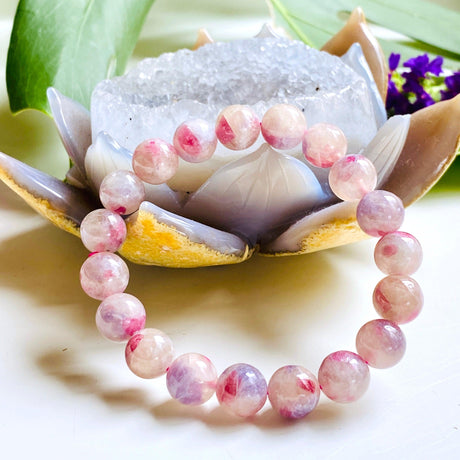 Pegmatite "Unicorn stone" Bracelet - Pink Tourmaline, Lepidolite and Quartz - Nature's Magick