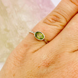 Peridot Oval Faceted Fine Band Ring R3750-PE - Nature's Magick