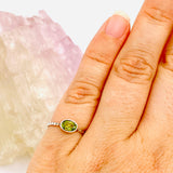 Peridot Oval Faceted Fine Band Ring R3750-PE - Nature's Magick