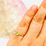 Peridot Round Faceted Fine Band Ring R3754-PE - Nature's Magick