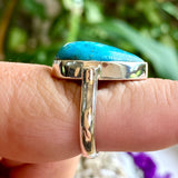 Persian Turqoise with pyrite teardrop ring s.9 KRGJ2522 - Nature's Magick