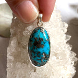 Persian turquoise with pyrite oval pendant KPGJ3193 - Nature's Magick