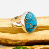 Persian Turquoise with Pyrite oval ring s.9 KRGJ1273 - Nature's Magick