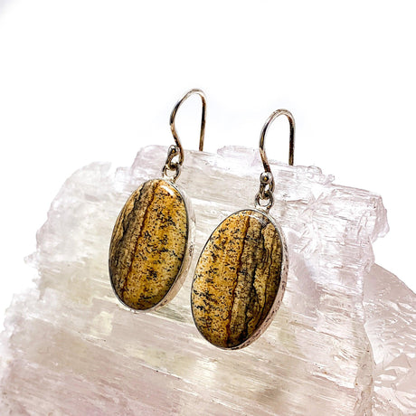 Picture Jasper oval cabochon earrings KEGJ188 - Nature's Magick