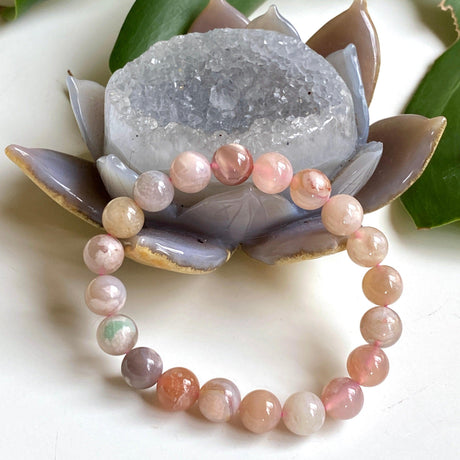Pink Flower agate bracelet - Nature's Magick
