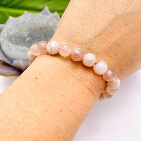 Pink Flower agate bracelet - Nature's Magick