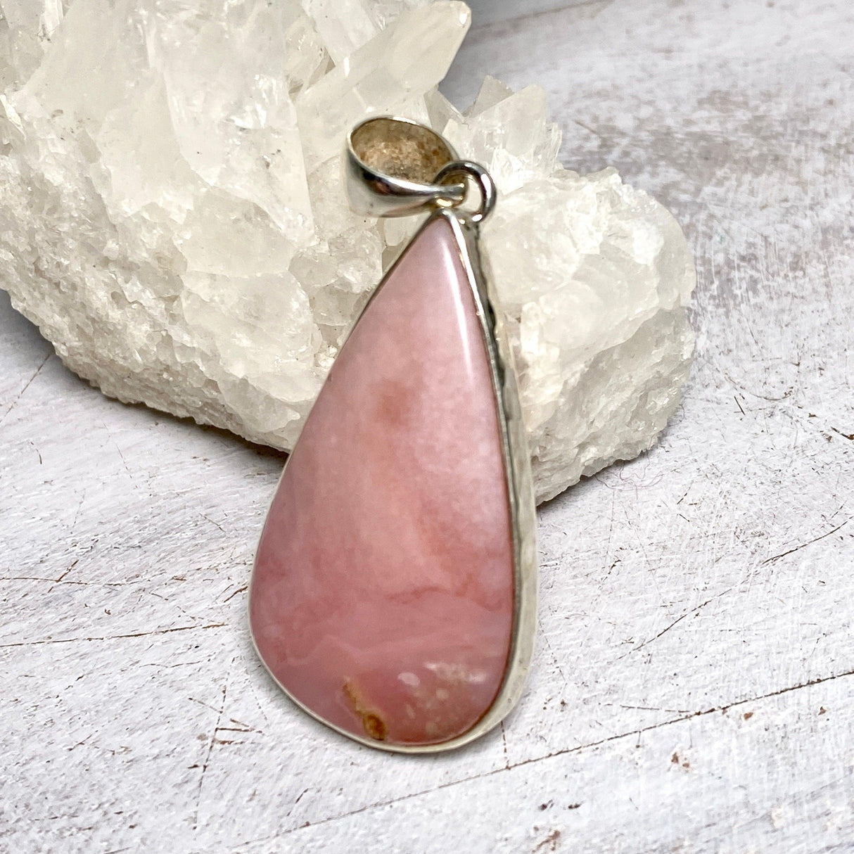 Pink Opal teardrop pendant KPGJ3278 - Nature's Magick