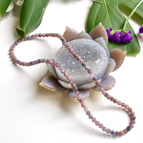 Pink Tourmaline 5mm bead necklace - Nature's Magick