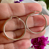 Plain Hoop Earrings 30mm SE329 - Nature's Magick