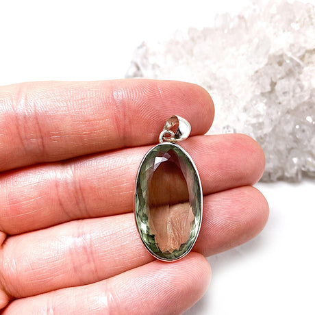 Prasiolite (Green Amethyst) oval faceted pendant KPGJ2154 - Nature's Magick