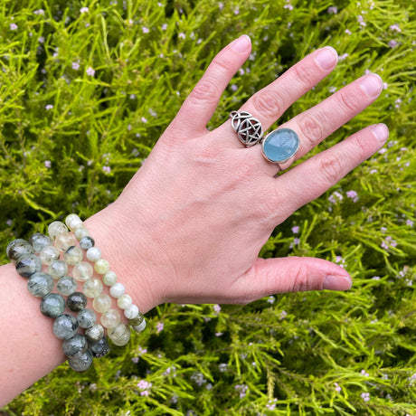 Prehnite with Epidote Bracelet - Nature's Magick