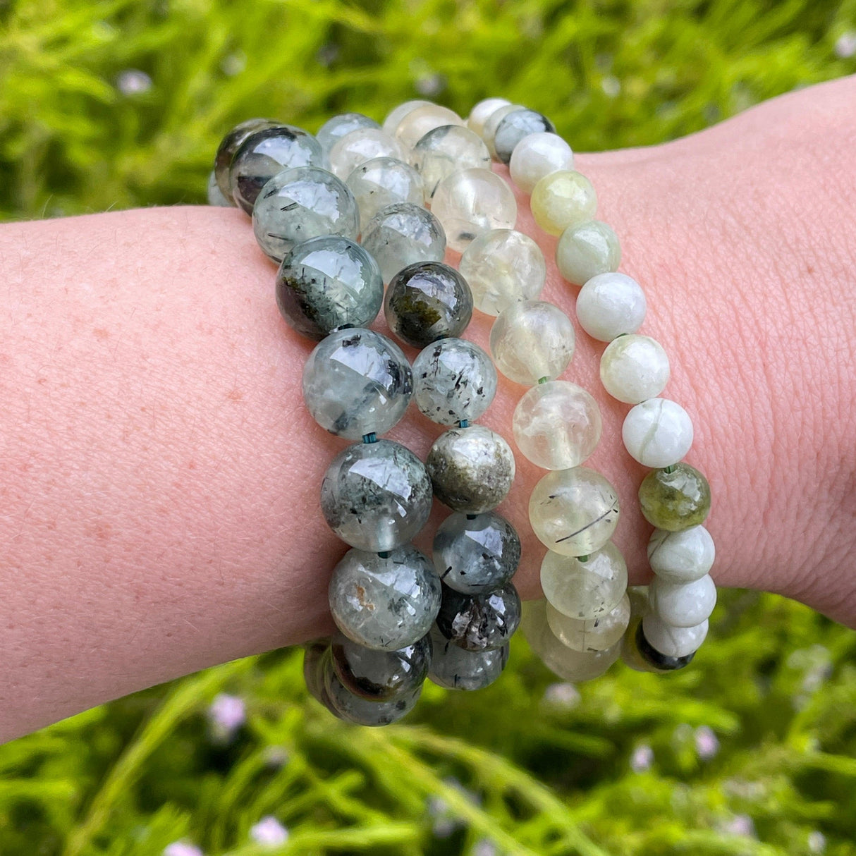 Prehnite with Epidote Bracelet - Nature's Magick