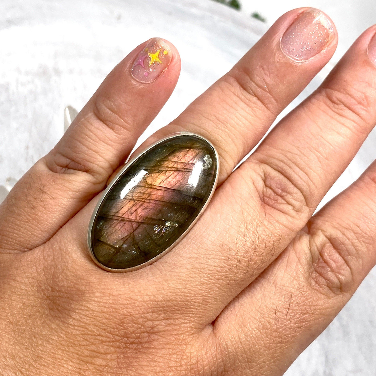 Purple Labradorite oval ring s.10 PRGJ285 - Nature's Magick