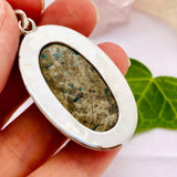 Pyrite and Turquoise oval cabochon pendant with detailed setting KPGJ2543 - Nature's Magick