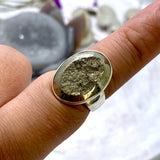 Pyrite raw oval ring s.9 KRGJ2575 - Nature's Magick