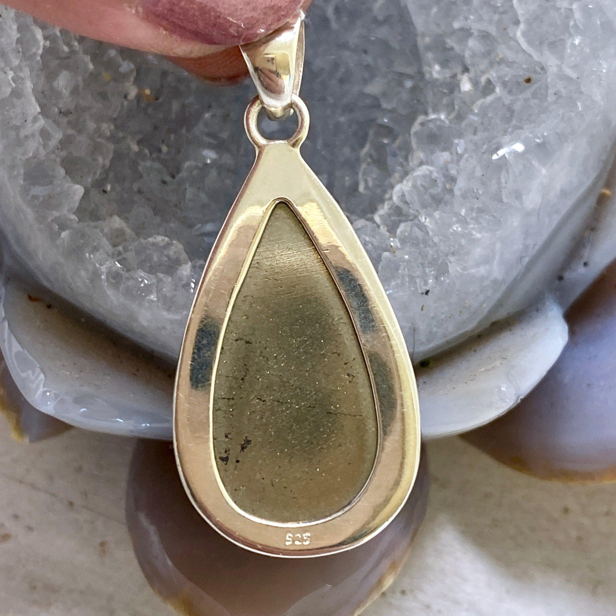 Pyrite raw teardrop pendant KPGJ3265 - Nature's Magick